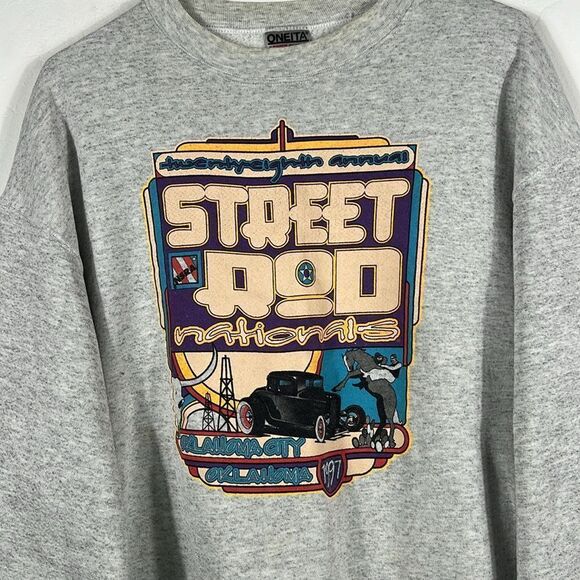 🔥🔥 Vintage 1997 STREET ROD NATIONALS OKC CREWNECK Sweatshirt Men Sz XL - EUC - Picture 1 of 8
